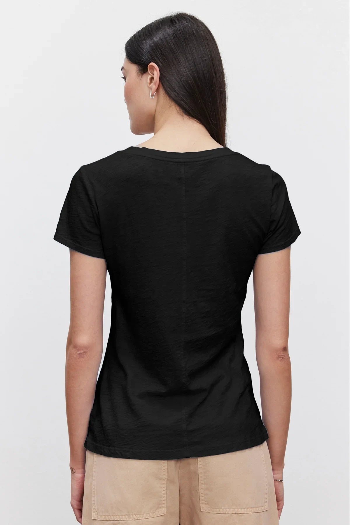 Lilith Cotton Slub V-Neck Tee T-Shirts Velvet by Graham &amp; Spencer