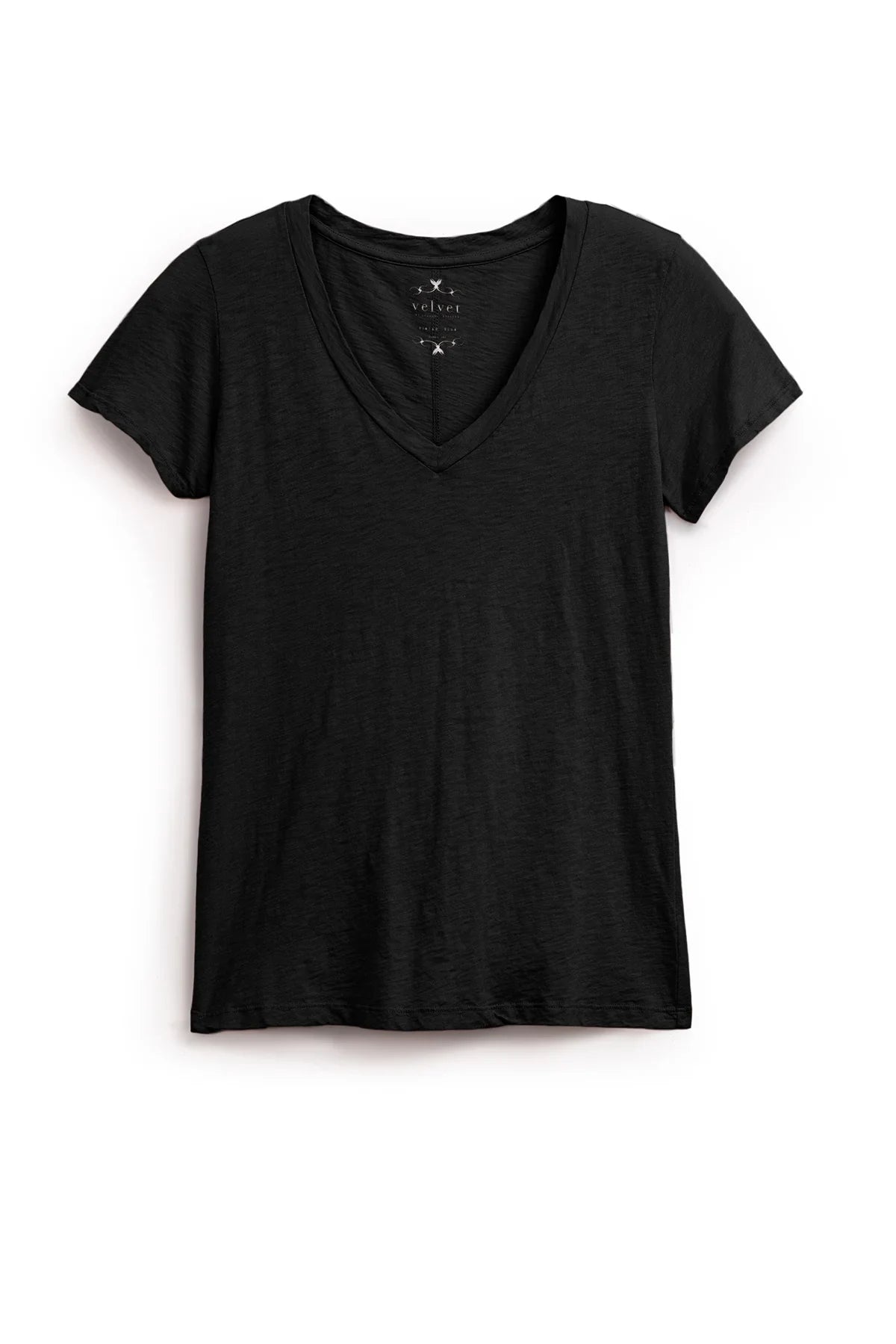 Lilith Cotton Slub V-Neck Tee T-Shirts Velvet by Graham &amp; Spencer