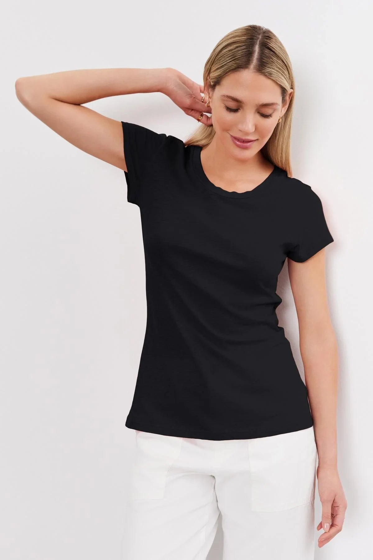 Odelia Cotton Slub Crew Neck Tee T-Shirts Velvet by Graham & Spencer