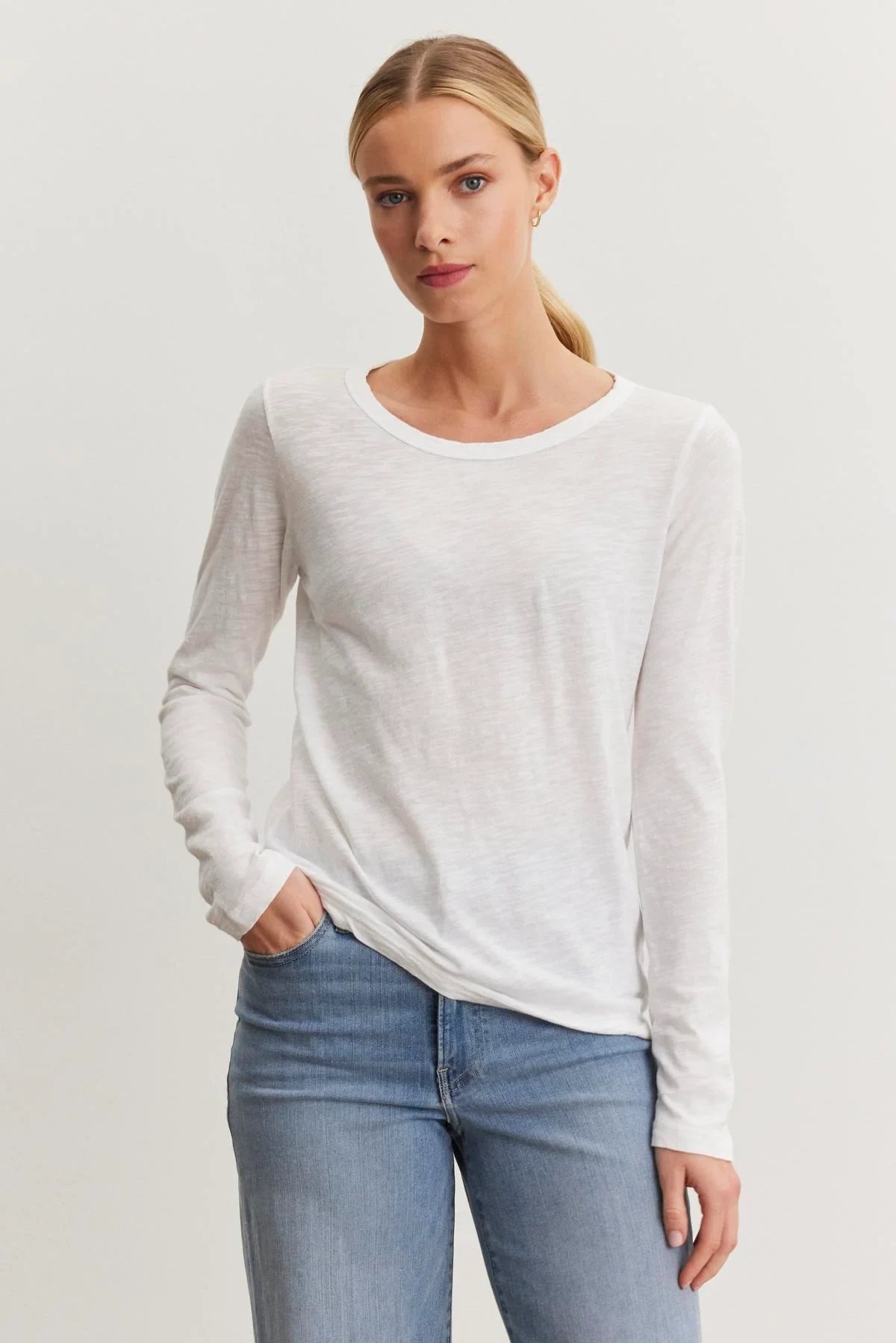 Lizzie Original Slub Long Sleeve Tee T-Shirts Velvet by Graham & Spencer