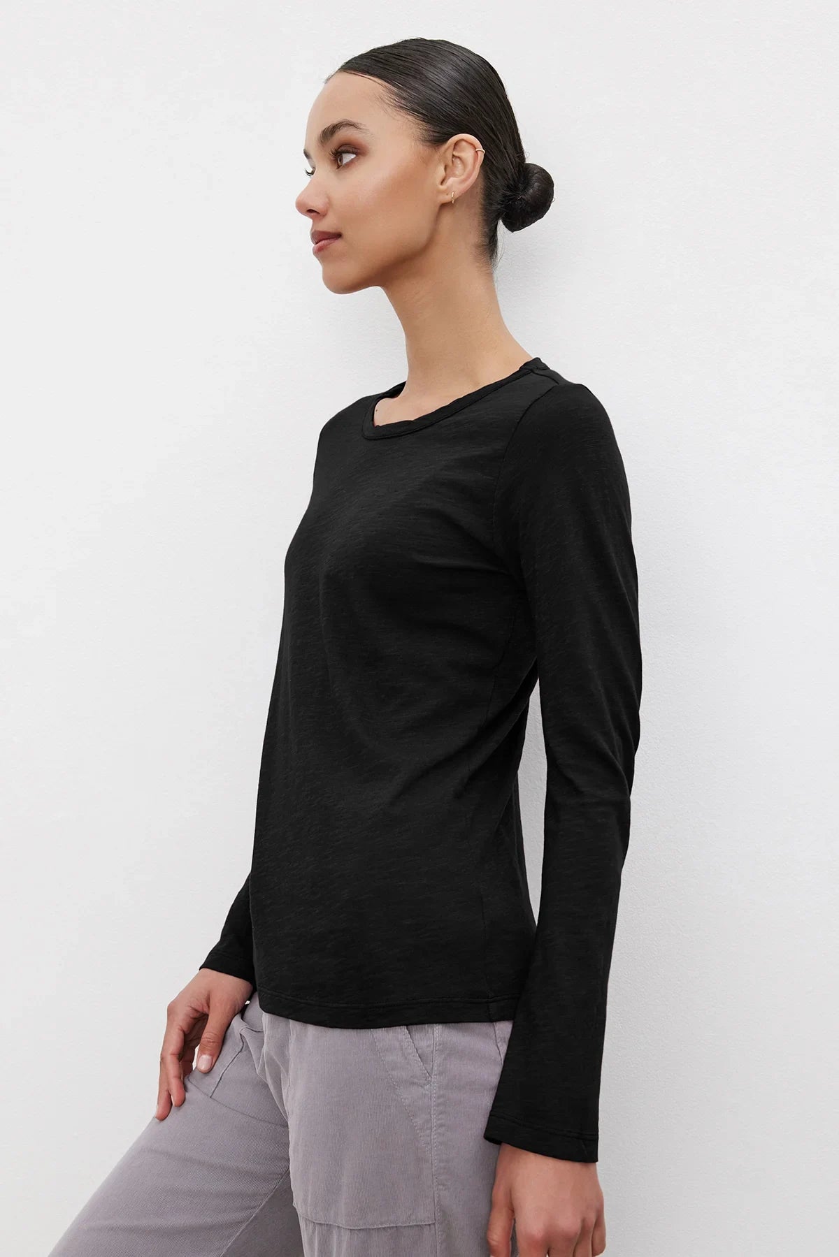 Lizzie Original Slub Long Sleeve Tee T-Shirts Velvet by Graham & Spencer