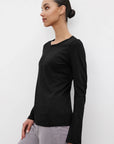 Lizzie Original Slub Long Sleeve Tee T-Shirts Velvet by Graham & Spencer