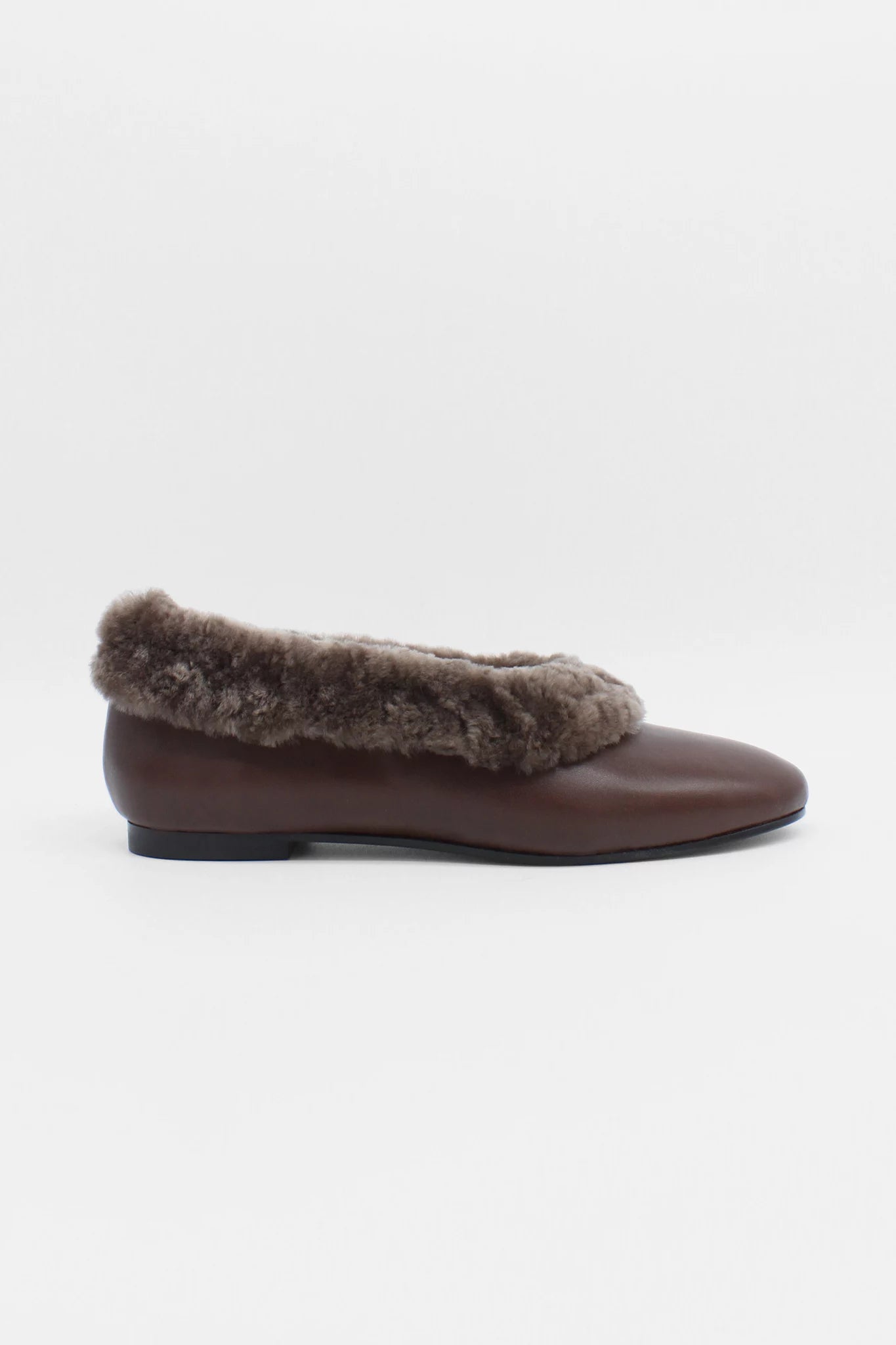 Elias Fur-Trimmed Leather Flats Footwear About Arianne   