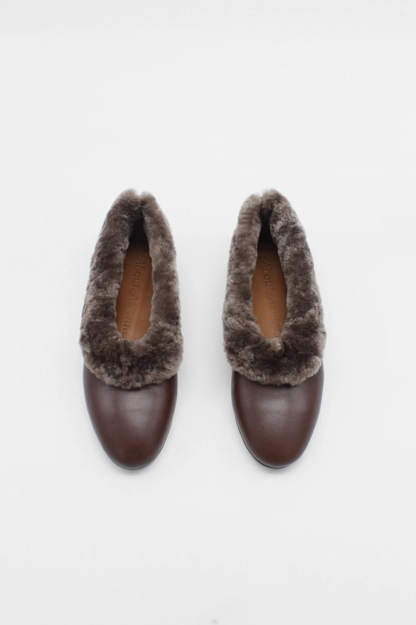 Elias Fur-Trimmed Leather Flats Footwear About Arianne   