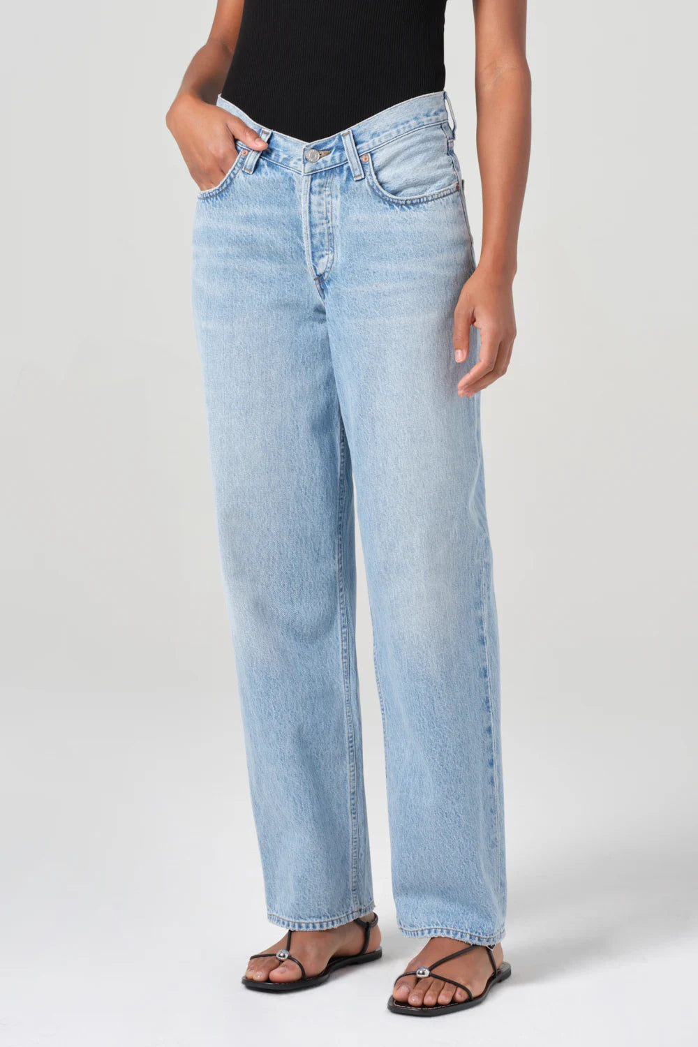 V-Waist Baggy Jean Pants Agolde