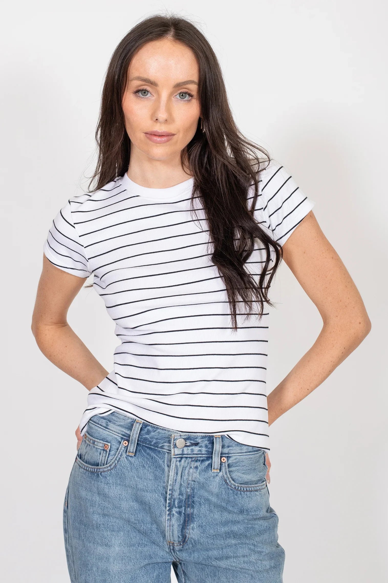 Ribbed Tee Tops Brunette the Label