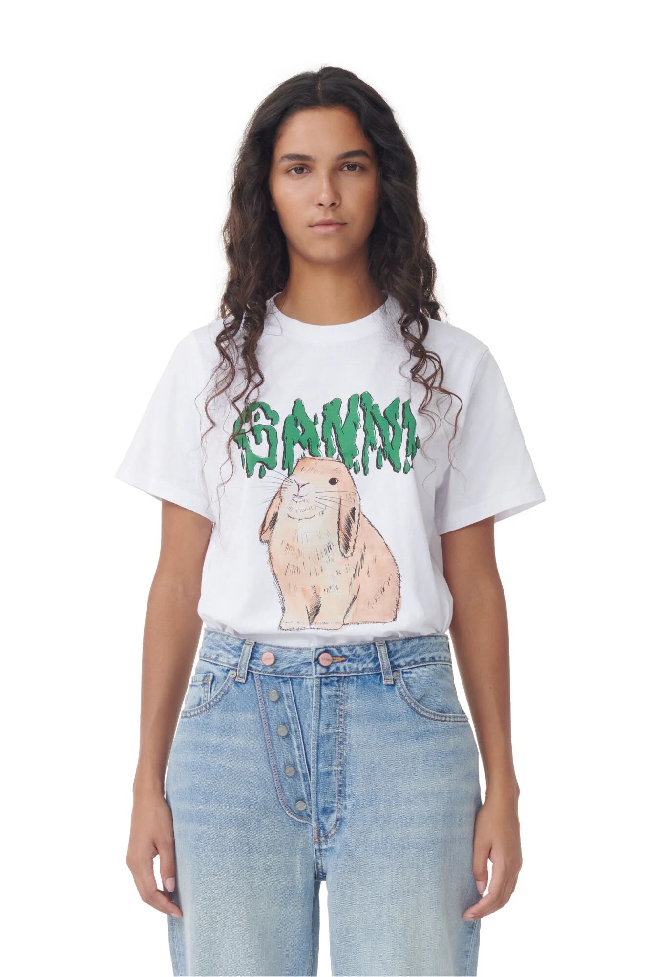 Jersey Graphic Bunny Tee T-Shirts Ganni