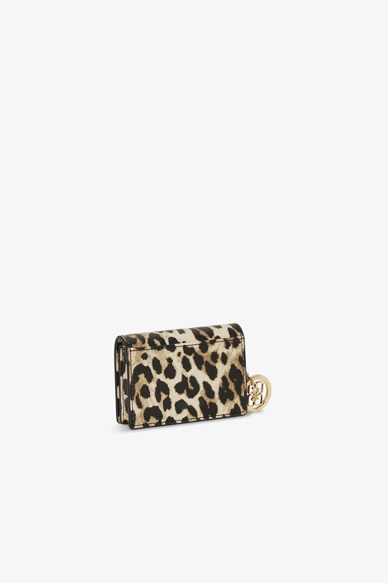 Leopard GANNI Bou Card Holder With Flap Accessories Ganni