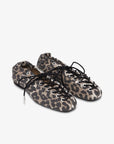 Leopard Oleatex Lace-Up Ballerinas Footwear Ganni