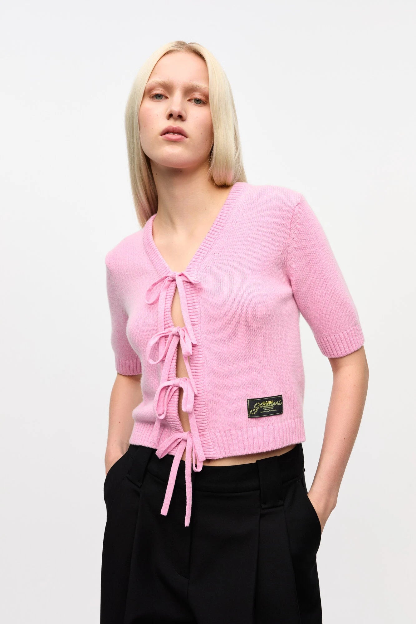 Pink Future Wool Mix Cardigan Sweaters &amp; Knits Ganni