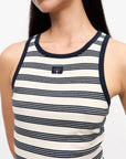 Striped Soft Cotton Rib Tank Top Tops Ganni