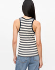 Striped Soft Cotton Rib Tank Top Tops Ganni