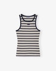 Striped Soft Cotton Rib Tank Top Tops Ganni