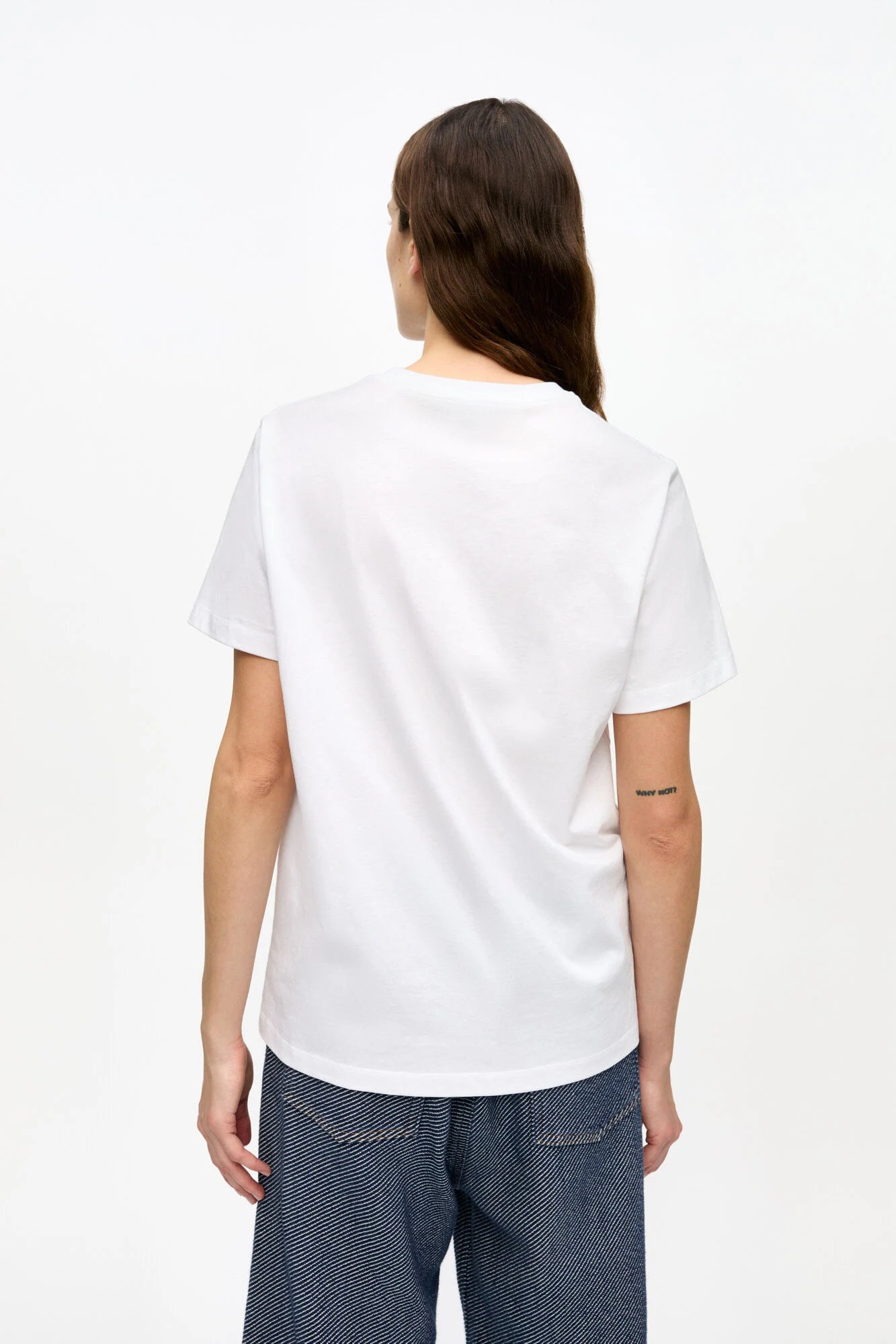 White Jersey Tattoo Lace T-shirt Tops Ganni