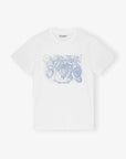 White Jersey Tattoo Lace T-shirt Tops Ganni