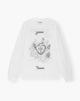 White Re-cut Heavy Long Sleeve T-shirt Tops Ganni