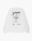 White Re-cut Heavy Long Sleeve T-shirt Tops Ganni