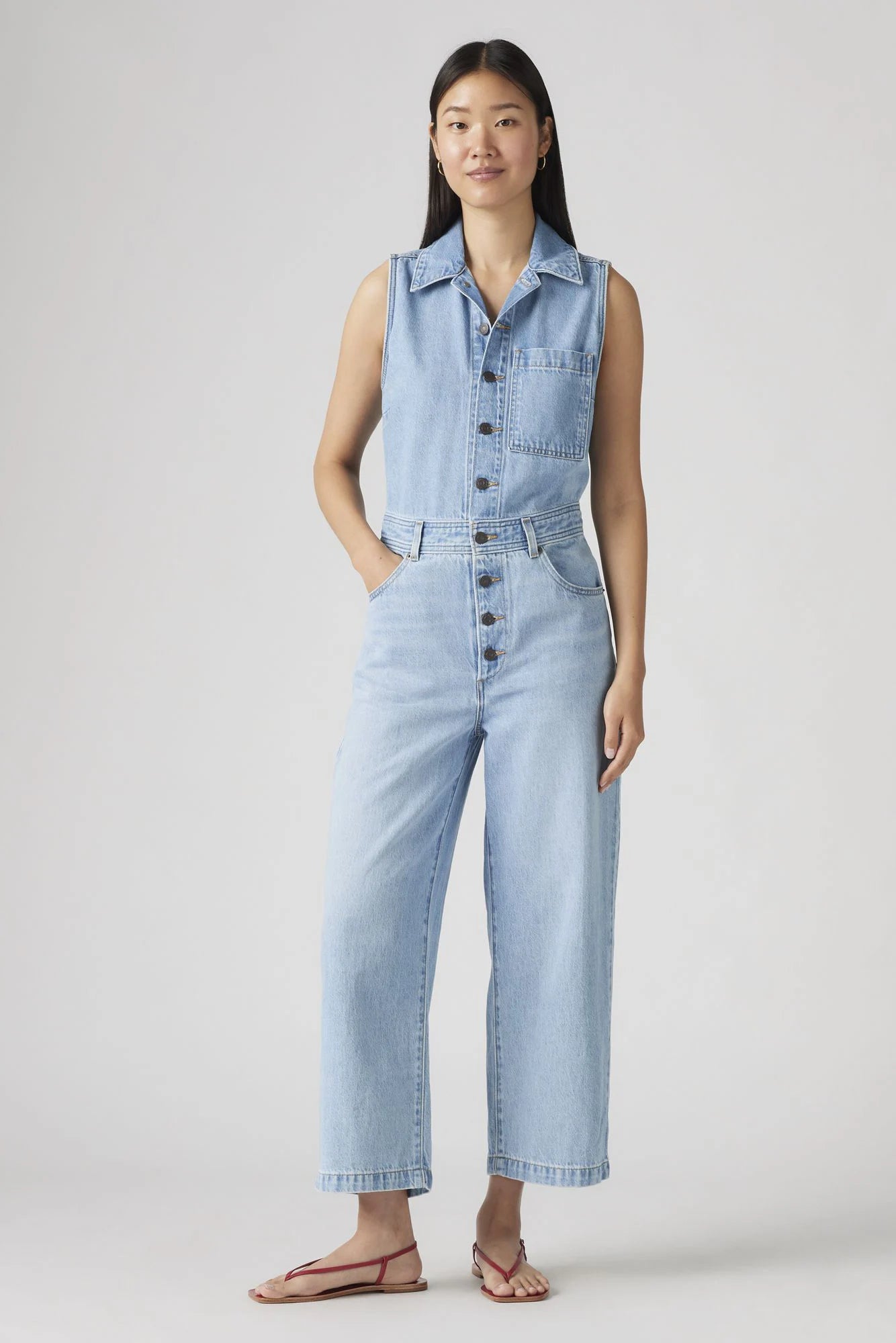 Sleeveless Denim Jumpsuit Pants Levi&#39;s