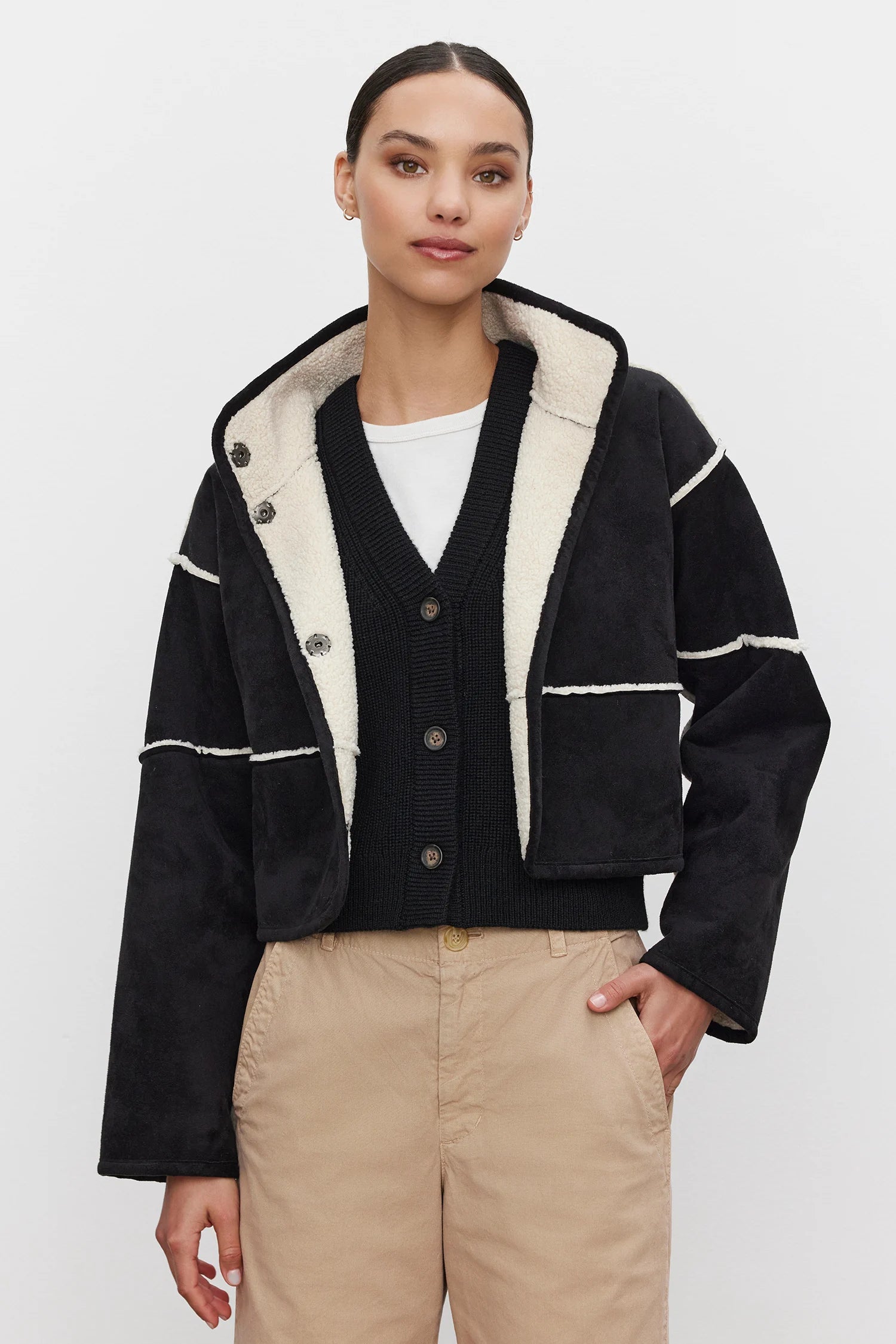 Kelly Lux Sherpa Reversible Jacket Jackets & Coats Velvet by Graham & Spencer   