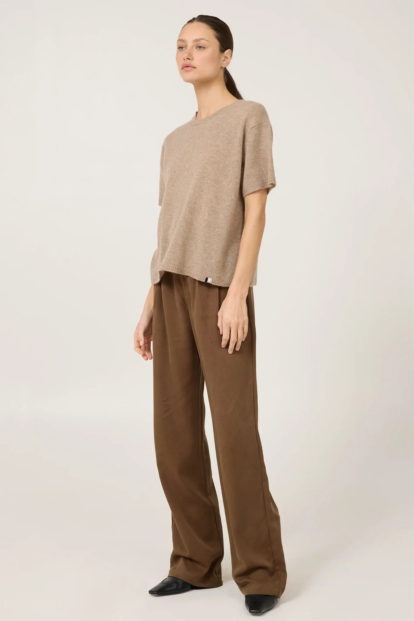 Sloane Cashmere T-shirt Sweaters & Knits One Grey Day   