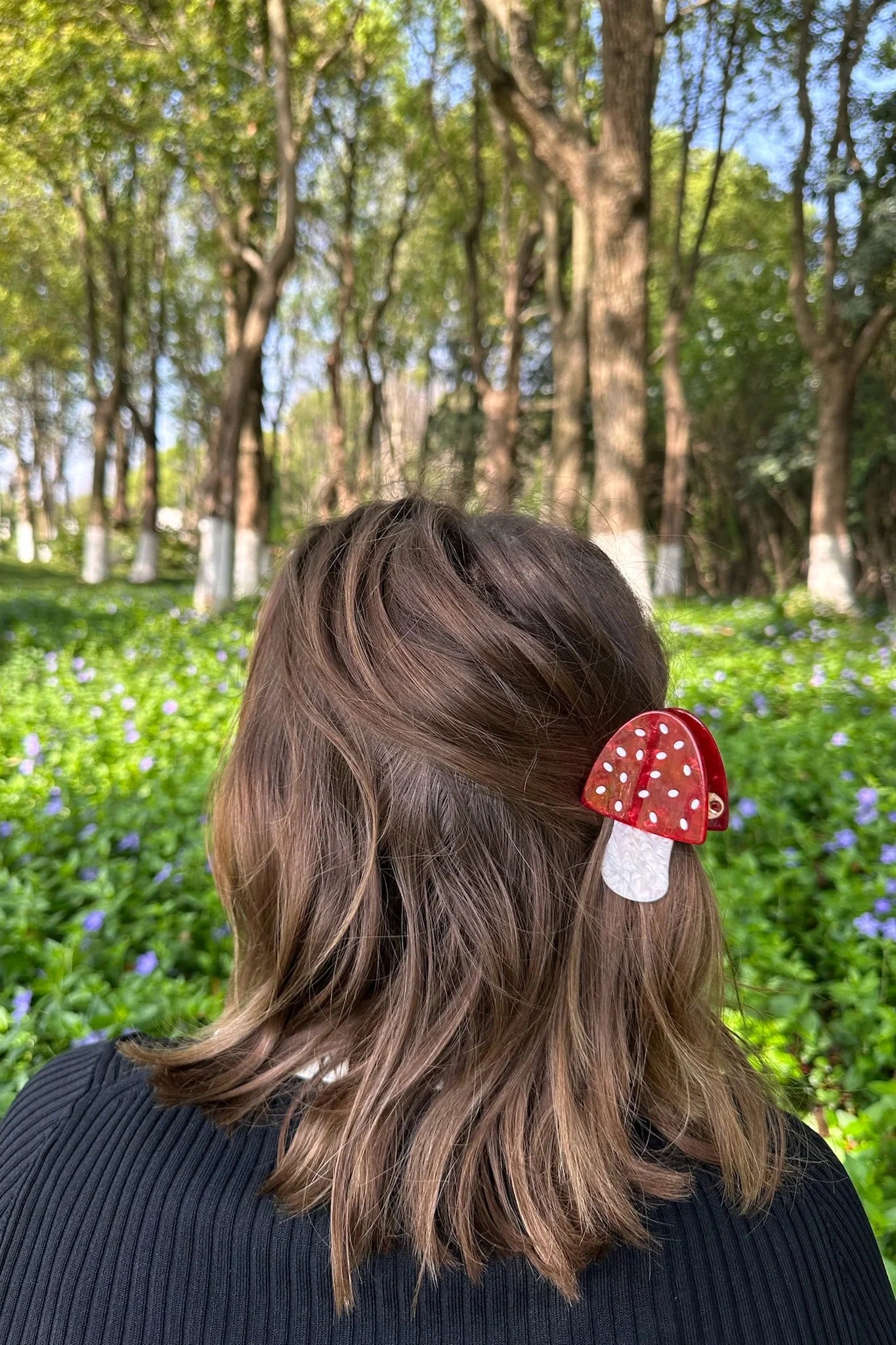 Hand-painted Toadstool Claw Hair Clip Accessories Solar Eclipse