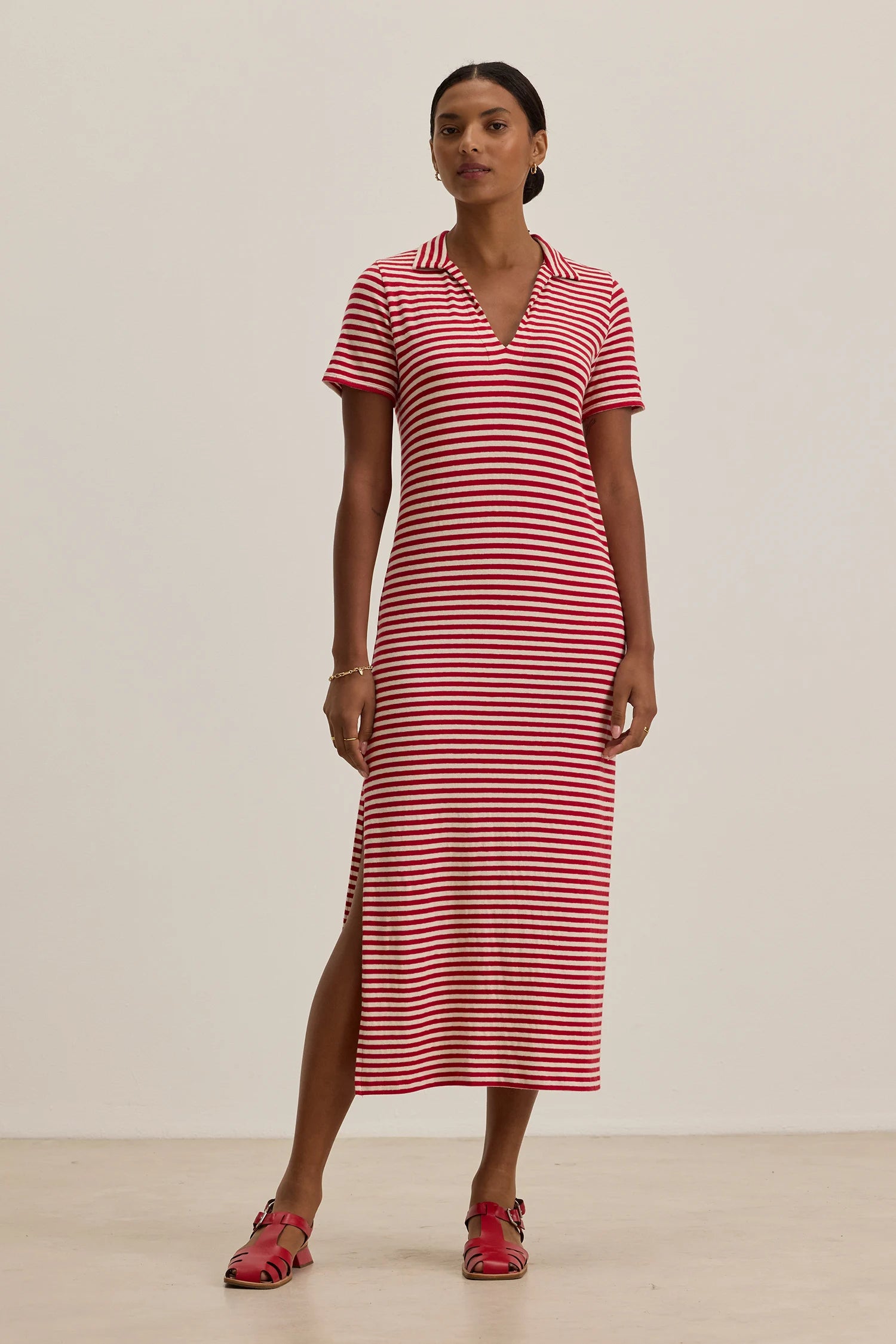 Khan Yarn Dye Jersey Stripe Dress Dresses Velvet by Graham & Spencer