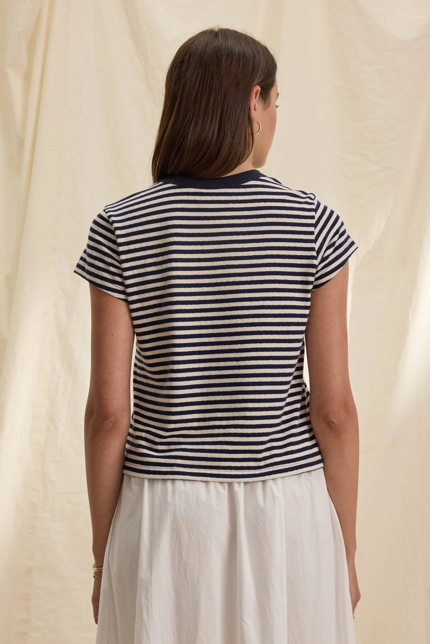 Tash Stripe Crew Tee Tops Velvet by Graham & Spencer